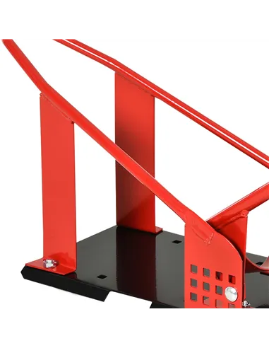 HOMCOM Motorcycle Wheel Chock 8-15.5 cm Metal Motorbike Holder Pre-Drilled Holes For Truck And Trailer