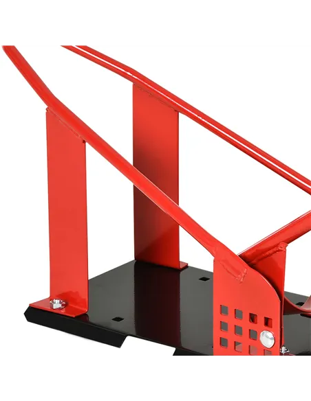 HOMCOM Motorcycle Wheel Chock 8-15.5 cm Metal Motorbike Holder Pre-Drilled Holes For Truck And Trailer