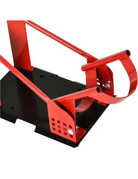 HOMCOM Motorcycle Wheel Chock 8-15.5 cm Metal Motorbike Holder Pre-Drilled Holes For Truck And Trailer