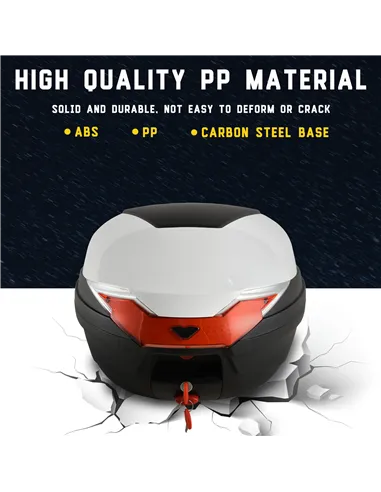 HOMCOM 32L Motorcycle Tail box Helmet Top Case Motorbike Luggage Storage Trunk Carrier Mount Rack