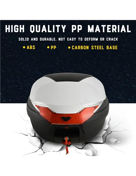 HOMCOM 32L Motorcycle Tail box Helmet Top Case Motorbike Luggage Storage Trunk Carrier Mount Rack