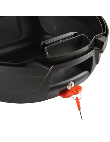 HOMCOM 32L Motorcycle Tail box Helmet Top Case Motorbike Luggage Storage Trunk Carrier Mount Rack