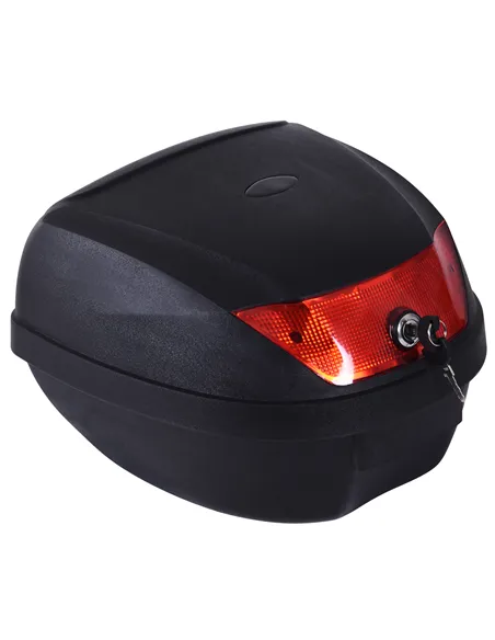 HOMCOM 28L Motorcycle Tail box Helmet Top Case Motorbike Luggage Storage Trunk Carrier Mount Rack w/ 2 Keys
