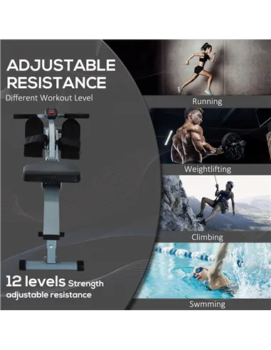 HOMCOM Rowing Machine Cardio Rower Workout Fitness Body Tonner Home Gym Training