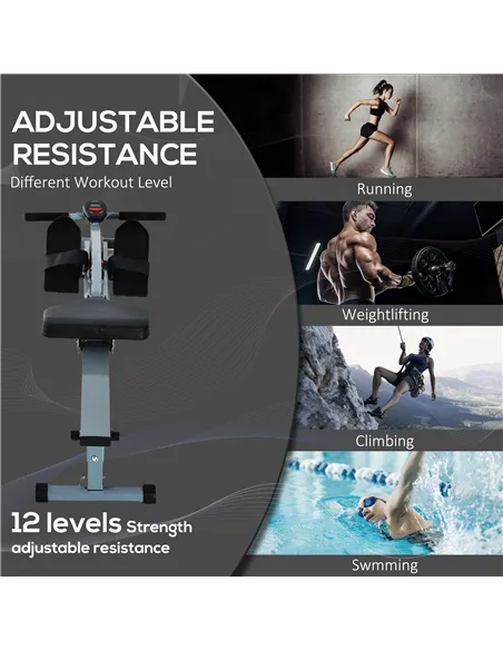 HOMCOM Rowing Machine Cardio Rower Workout Fitness Body Tonner Home Gym Training