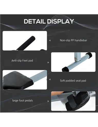 HOMCOM Rowing Machine Cardio Rower Workout Fitness Body Tonner Home Gym Training