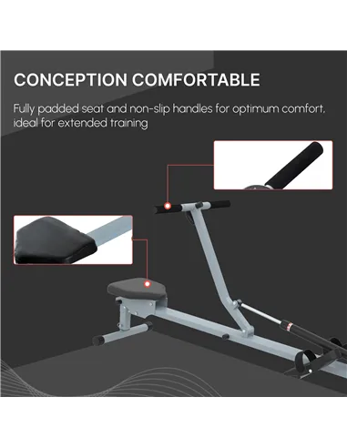 HOMCOM Rowing Machine Cardio Rower Workout Fitness Body Tonner Home Gym Training