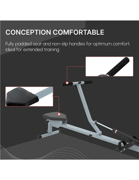 HOMCOM Rowing Machine Cardio Rower Workout Fitness Body Tonner Home Gym Training