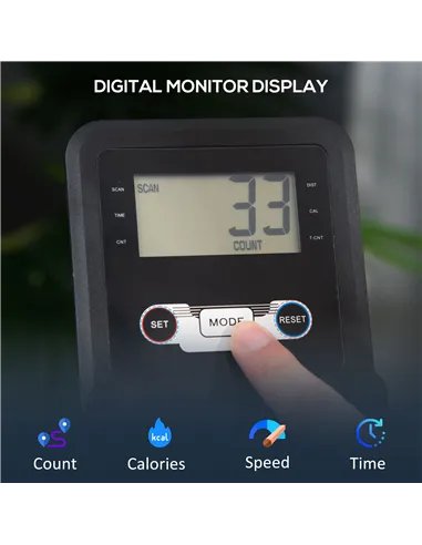 HOMCOM Folding Rowing Machine with 16-Level Adjustable Magnetic Resistance, Aluminium Side Rail, Digital Monitor, Cardio Workout