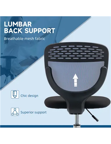 Vinsetto Drafting Chair, Swivel Office Draughtsman Chair, Mesh Standing Desk Chair with Adjustable Foot Ring, Armless, Dark Blue