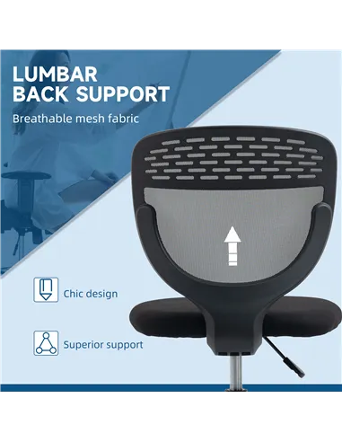 Vinsetto Drafting Chair, Swivel Office Draughtsman Chair, Mesh Standing Desk Chair with Adjustable Foot Ring, Armless, Grey