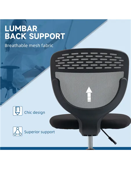 Vinsetto Drafting Chair, Swivel Office Draughtsman Chair, Mesh Standing Desk Chair with Adjustable Foot Ring, Armless, Grey