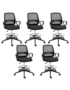 Vinsetto Ergonomic Mesh Back Drafting Chair, Tall Office Chair, Draughtsman Chair with Adjustable Height and Footrest 360° Swive