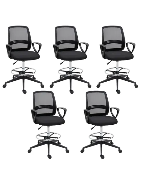 Vinsetto Ergonomic Mesh Back Drafting Chair, Tall Office Chair, Draughtsman Chair with Adjustable Height and Footrest 360° Swive