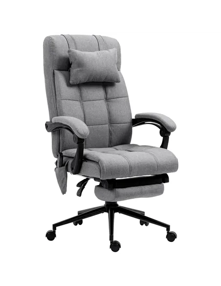 Vinsetto Office Chair with 6-point Vibration Massage and Heat, Computer Chair with Adjustable Height, Head Pillow, Footrest for 
