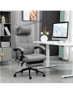 Vinsetto Office Chair with 6-point Vibration Massage and Heat, Computer Chair with Adjustable Height, Head Pillow, Footrest for  2