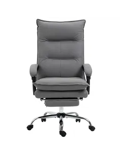 Vinsetto Massage Office Chair with Footrest, Desk Chair with 6 Point Massage and Heat, 155° Reclining Back for Home, Thick Paddi