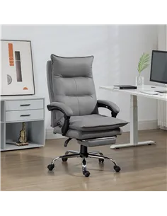 Vinsetto Massage Office Chair with Footrest, Desk Chair with 6 Point Massage and Heat, 155° Reclining Back for Home, Thick Paddi 2