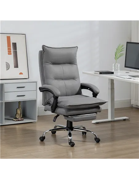 Vinsetto Massage Office Chair with Footrest, Desk Chair with 6 Point Massage and Heat, 155° Reclining Back for Home, Thick Paddi