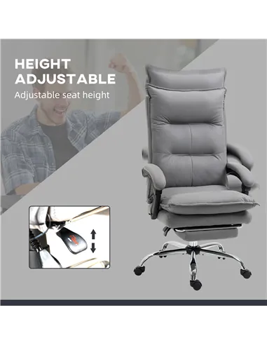 Vinsetto Massage Office Chair with Footrest, Desk Chair with 6 Point Massage and Heat, 155° Reclining Back for Home, Thick Paddi