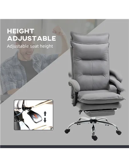 Vinsetto Massage Office Chair with Footrest, Desk Chair with 6 Point Massage and Heat, 155° Reclining Back for Home, Thick Paddi