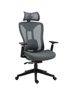 Vinsetto Mesh Office Chair, Ergonomic Desk Chair, Computer Chair with Adjustable Headrest and Lumbar Support, 135° Reclining Bac