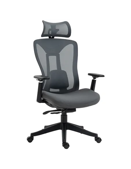 Vinsetto Mesh Office Chair, Ergonomic Desk Chair, Computer Chair with Adjustable Headrest and Lumbar Support, 135° Reclining Bac