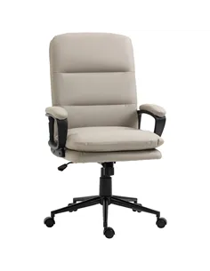 Vinsetto Office Chair, PU Leather Computer Desk Chair Office Chair with Adjustable Height and Swivel Rolling Wheels for Work Stu