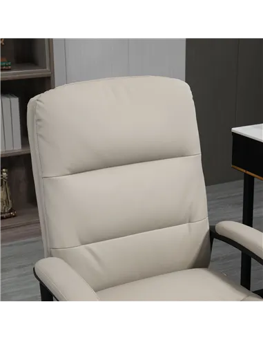 Vinsetto Office Chair, PU Leather Computer Desk Chair Office Chair with Adjustable Height and Swivel Rolling Wheels for Work Stu