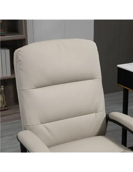Vinsetto Office Chair, PU Leather Computer Desk Chair Office Chair with Adjustable Height and Swivel Rolling Wheels for Work Stu
