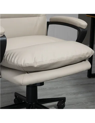 Vinsetto Office Chair, PU Leather Computer Desk Chair Office Chair with Adjustable Height and Swivel Rolling Wheels for Work Stu