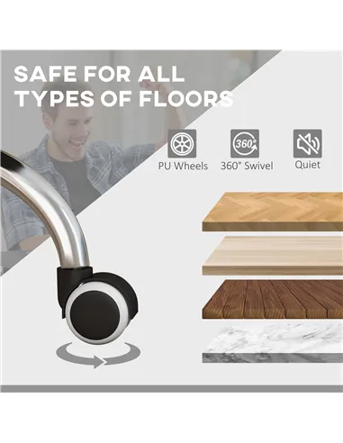 Vinsetto High Back Vibration Massage Office Chair, Heated Reclining PU Leather Computer Chair with Footrest, Grey