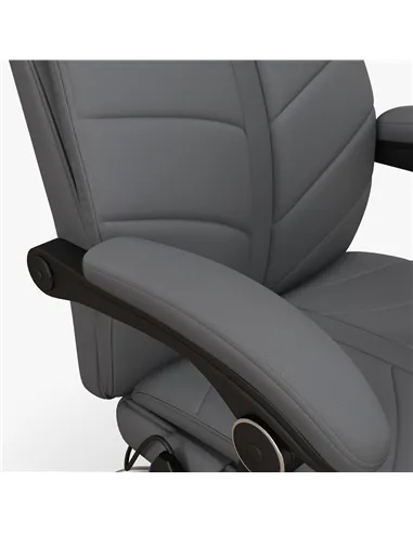Vinsetto High Back Vibration Massage Office Chair, Heated Reclining PU Leather Computer Chair with Footrest, Grey