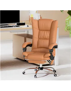 Vinsetto High Back Vibration Massage Office Chair, Heated Reclining PU Leather Computer Chair with 135° Reclining Back and Footr 2