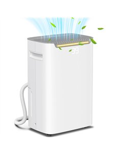 HOMCOM 20L/Day Dehumidifier with Continuous Drainage, 2.5L Water Tank, 24H Timer On/off, Digital Humidity Display, Air Filter, D