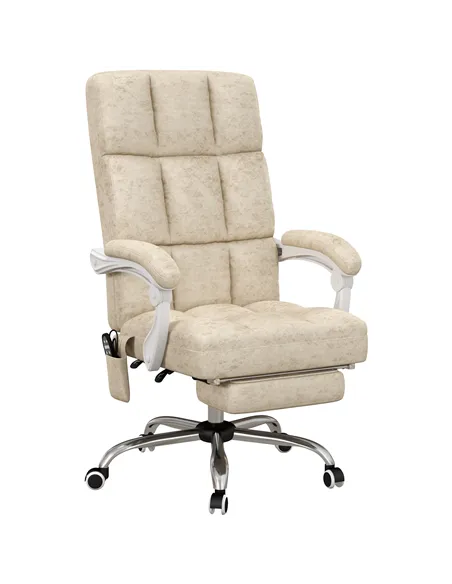 Vinsetto Massage Office Chair, Ergonomic Desk Chair, Comfy Work Study Chair with Heat, Padded Seat, 135° Reclining Back and Foot