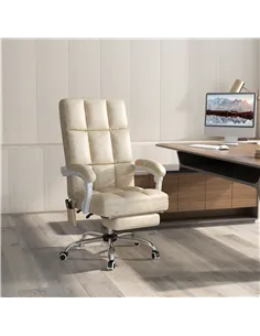 Vinsetto Massage Office Chair, Ergonomic Desk Chair, Comfy Work Study Chair with Heat, Padded Seat, 135° Reclining Back and Foot 2
