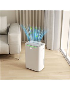HOMCOM 20L/Day Dehumidifier with Continuous Drainage, 2.5L Water Tank, 24H Timer On/off, Digital Humidity Display, Air Filter, D 2