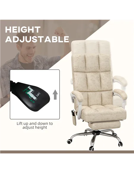 Vinsetto Massage Office Chair, Ergonomic Desk Chair, Comfy Work Study Chair with Heat, Padded Seat, 135° Reclining Back and Foot