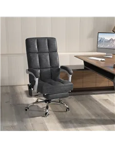 Vinsetto Massage Office Chair, Ergonomic Desk Chair, Comfy Work Study Chair with Heat, Padded Seat, 135° Reclining Back and Foot 2