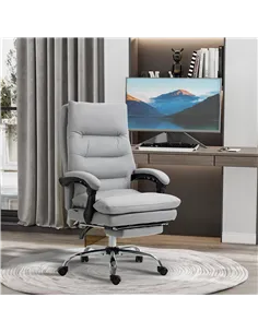 Vinsetto Office Chair with Footrest, Double Padding Ergonomic Desk Chair with 6-Point Vibration Massage and Back Heating, Microf 2