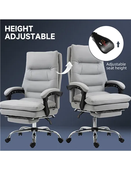 Vinsetto Office Chair with Footrest, Double Padding Ergonomic Desk Chair with 6-Point Vibration Massage and Back Heating, Microf