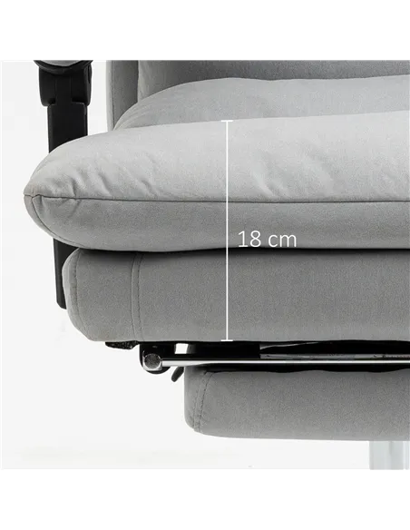 Vinsetto Office Chair with Footrest, Double Padding Ergonomic Desk Chair with 6-Point Vibration Massage and Back Heating, Microf