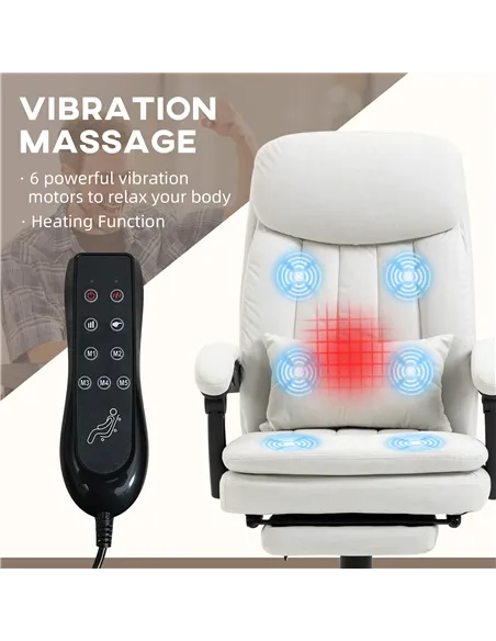 Vinsetto Office Chair, Ergonomic Desk Chair with 6-Point Vibration Massage and Lumbar Heating, Computer Chair with Lumbar Suppor