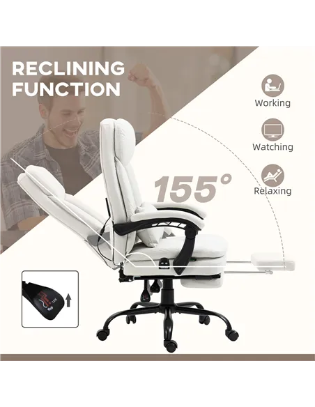 Vinsetto Office Chair, Ergonomic Desk Chair with 6-Point Vibration Massage and Lumbar Heating, Computer Chair with Lumbar Suppor