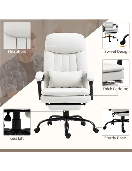 Vinsetto Office Chair, Ergonomic Desk Chair with 6-Point Vibration Massage and Lumbar Heating, Computer Chair with Lumbar Suppor