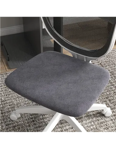 Vinsetto Armless Desk Chair, Mesh Office Chair, Height Adjustable with Swivel Wheels, Grey