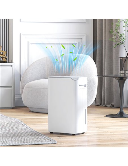 HOMCOM 20L/Day Dehumidifier, with Filter - White
