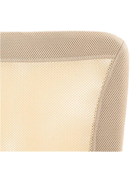 Vinsetto Computer Desk Chair, Mesh Office Chair with Adjustable Height and Swivel Wheels, Armless Study Chair, Beige