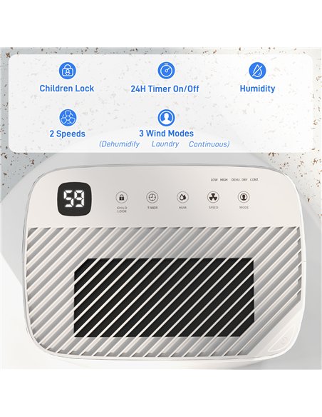 HOMCOM 20L/Day Dehumidifier, with Filter - White